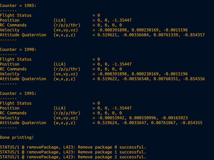 Telemetry output